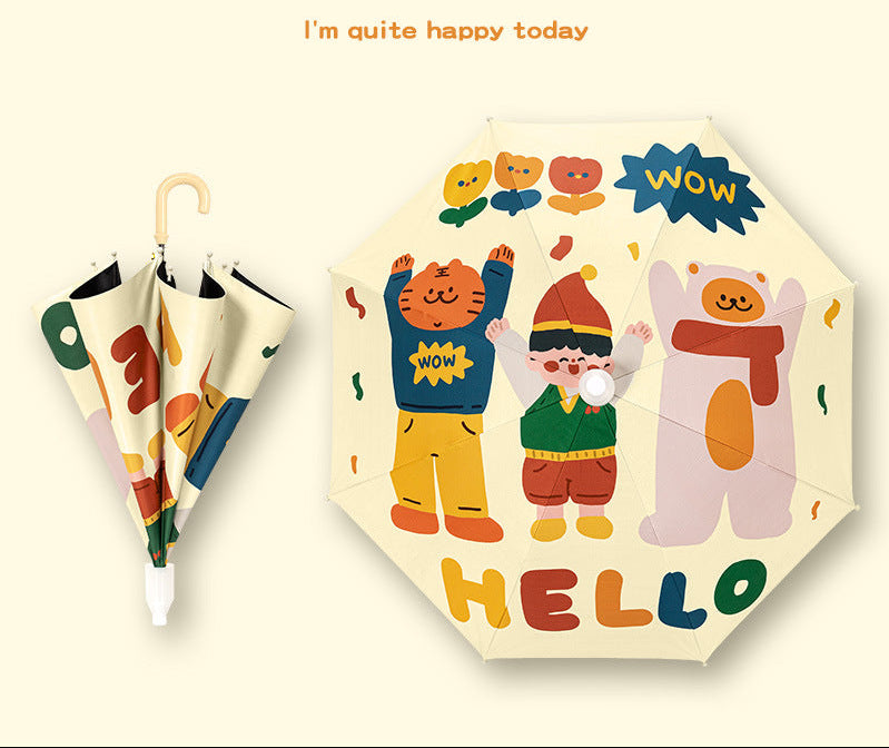 Unisex Kids' Umbrella with Colorful Design Bowlift