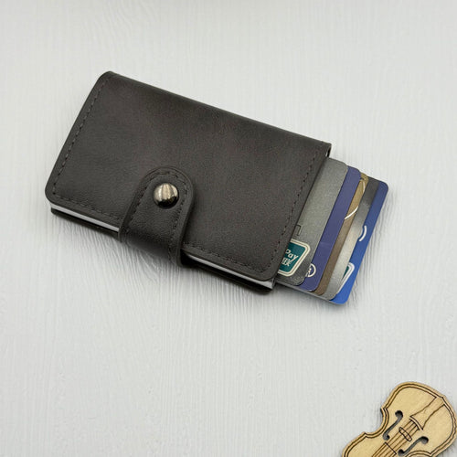RFID-Blocking Leather Card Wallet