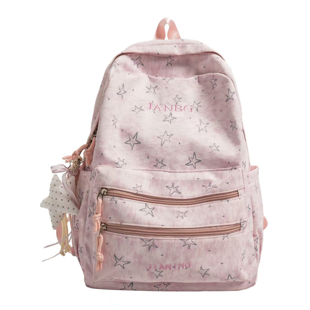 Star Print Casual Backpack Bowlift