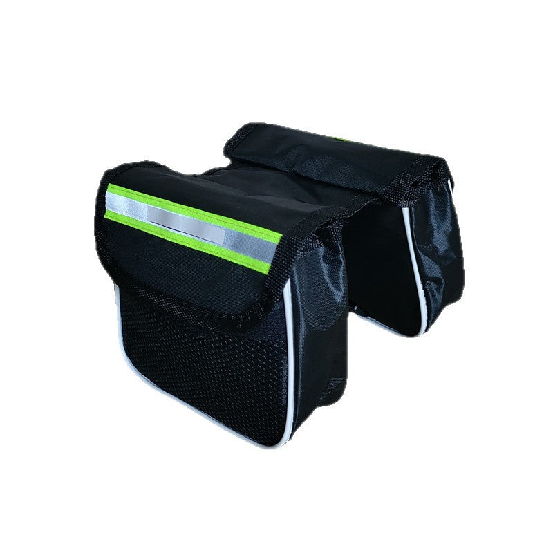 double bicycle saddle pannier bag with reflective strip water-resistant Oxford fabric Bowlift