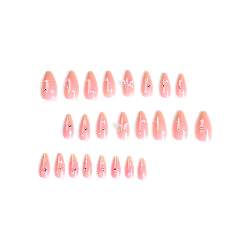 Artful nail art with heart motifs and glitter accents Bowlift
