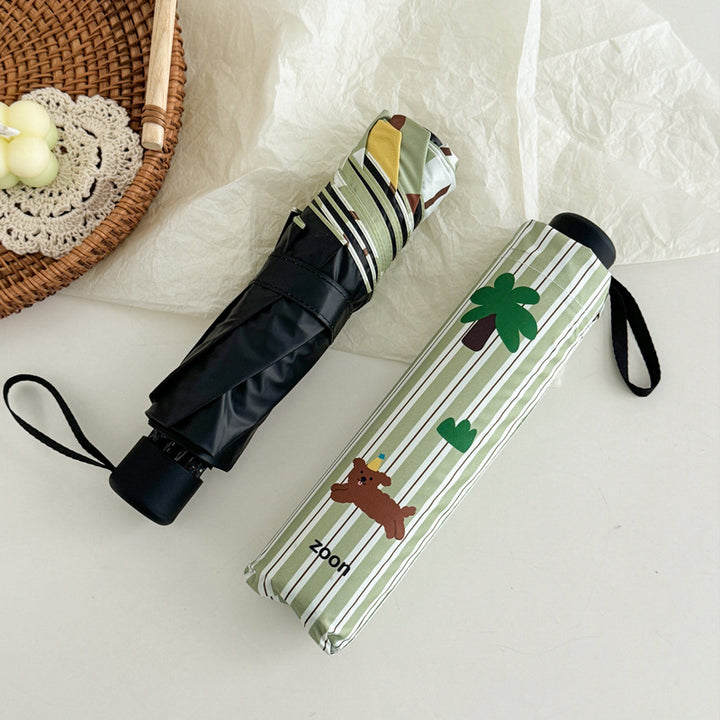Women's Folding Umbrella with Playful Elephant Design Bowlift
