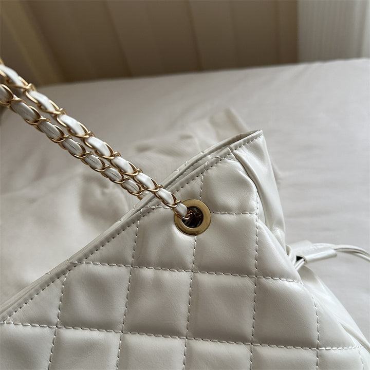 Quilted Faux Leather Tote Bag