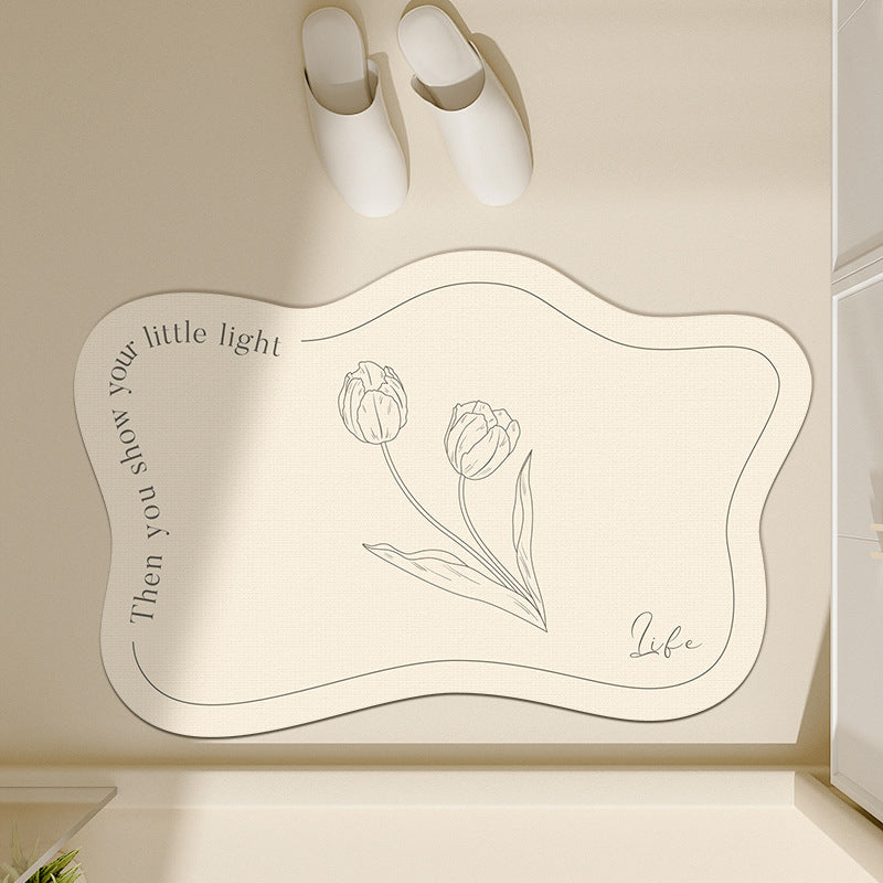 Floral-Inspired Decorative Bath Mat Bowlift