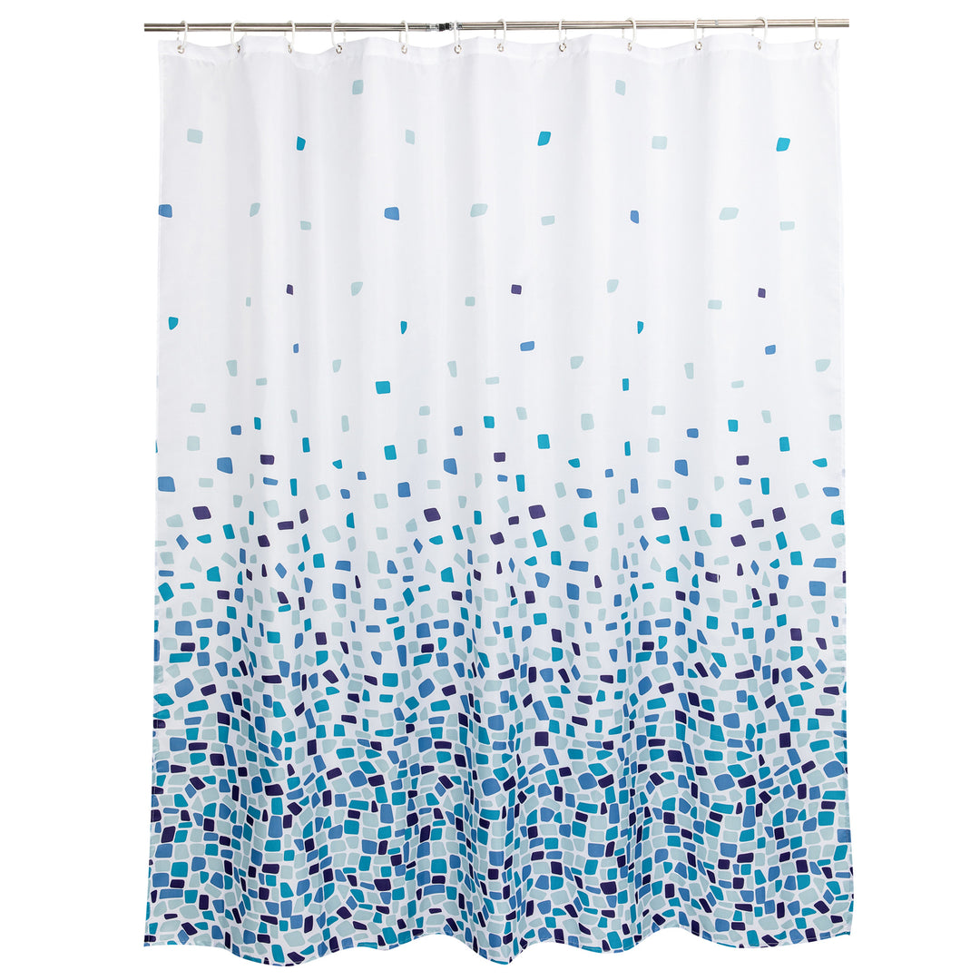 Mosaic-Patterned Shower Curtain Bowlift