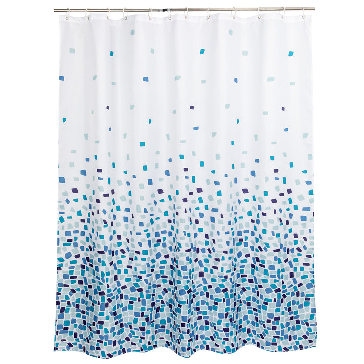 Mosaic-Patterned Shower Curtain Bowlift