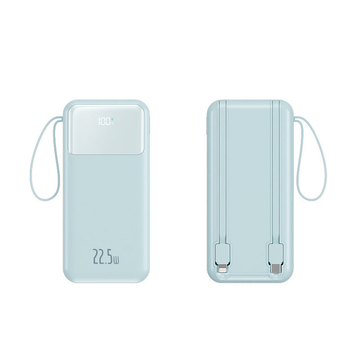 Portable power bank with additional wrist strap and smart LED display Bowlift