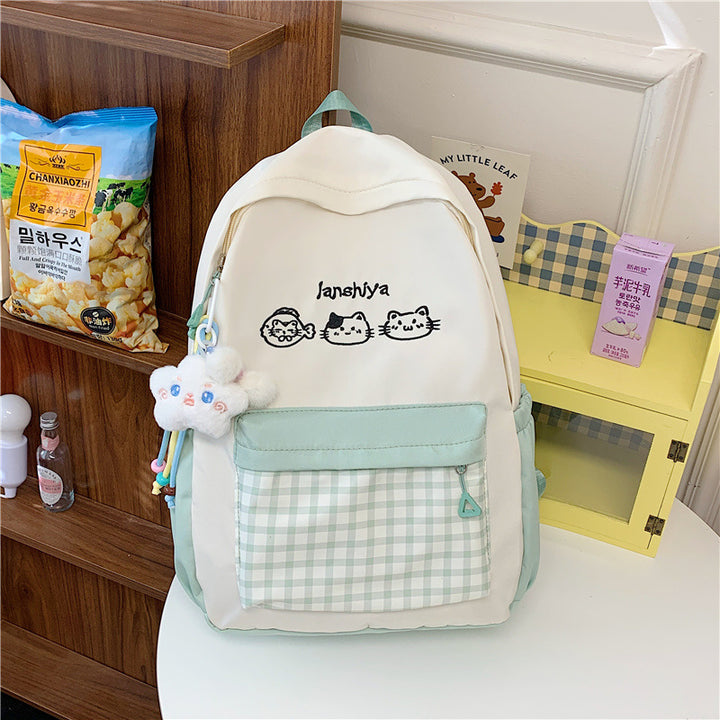 Cute Cat-Themed Casual Backpack
