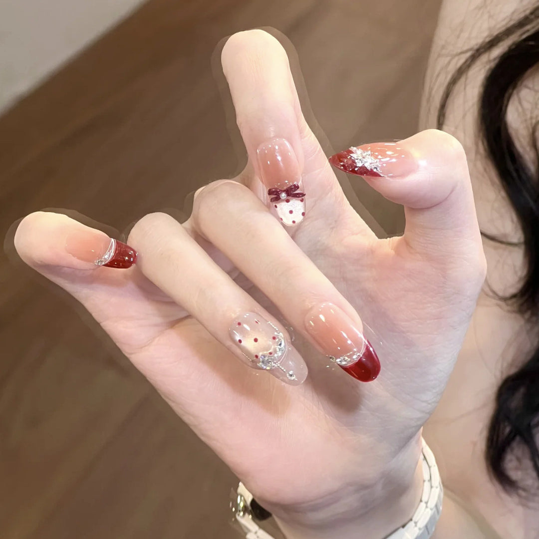 Decorative Holiday-Themed Press-On Nail Set Bowlift