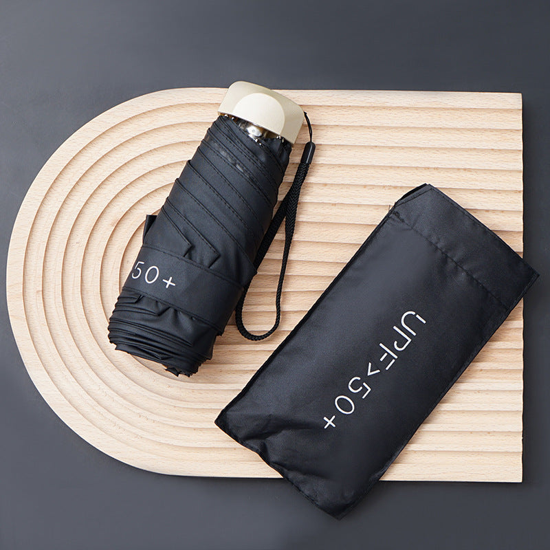 Compact UV-Protective Folding Travel Umbrella with Windproof Frame Bowlift