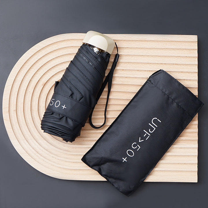 Compact UV-Protective Folding Travel Umbrella with Windproof Frame Bowlift