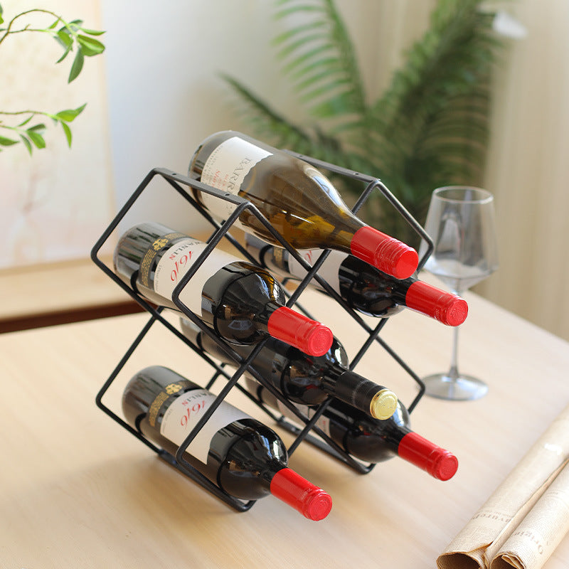 Unisex wine rack made of black metal Bowlift