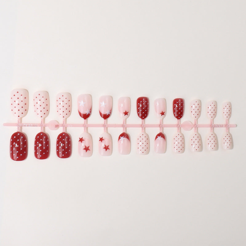 Decorative Star-Pattern Press-On Nails Bowlift