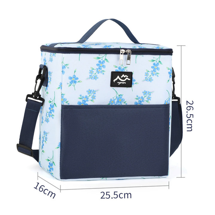 Insulated Floral Pattern Lunch Carrier