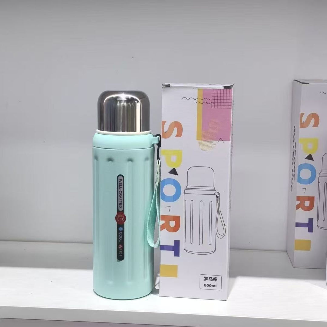 Unisex Thermal Insulated Bottle with Practical Carrying Handle Bowlift
