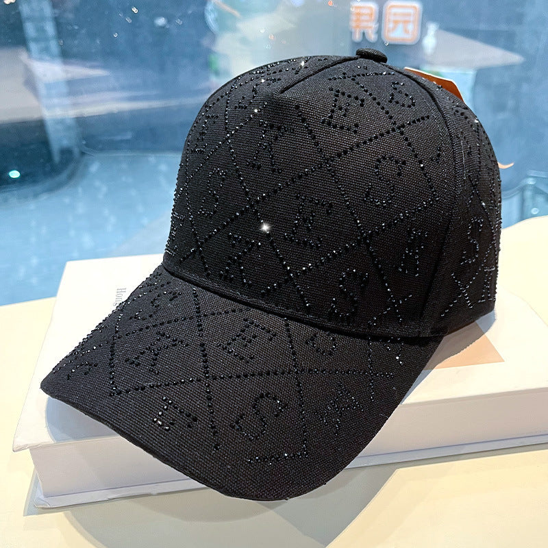 Women's Rhinestone-Embellished Adjustable Baseball Cap Bowlift