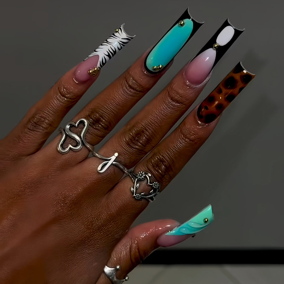 Artistic Long Acrylic Nail Enhancements Bowlift