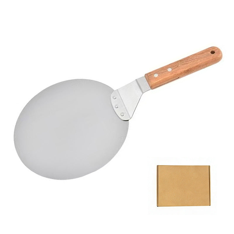 thin stainless steel round pizza peel with wooden handle Bowlift