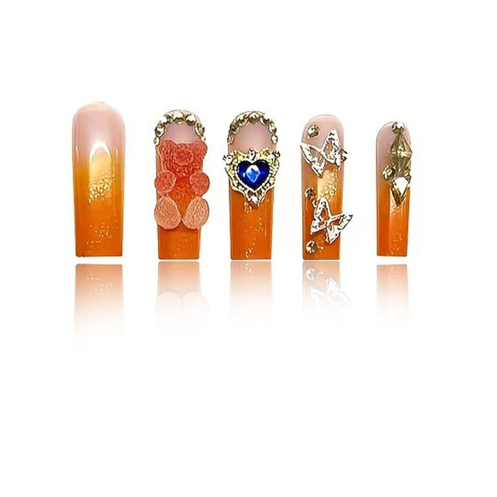 Glamorous Artistic Press-On Nail Extensions Bowlift