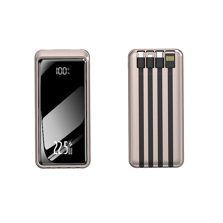 Portable Power Bank with Integrated Cable Management and Digital Charging Indicator Bowlift