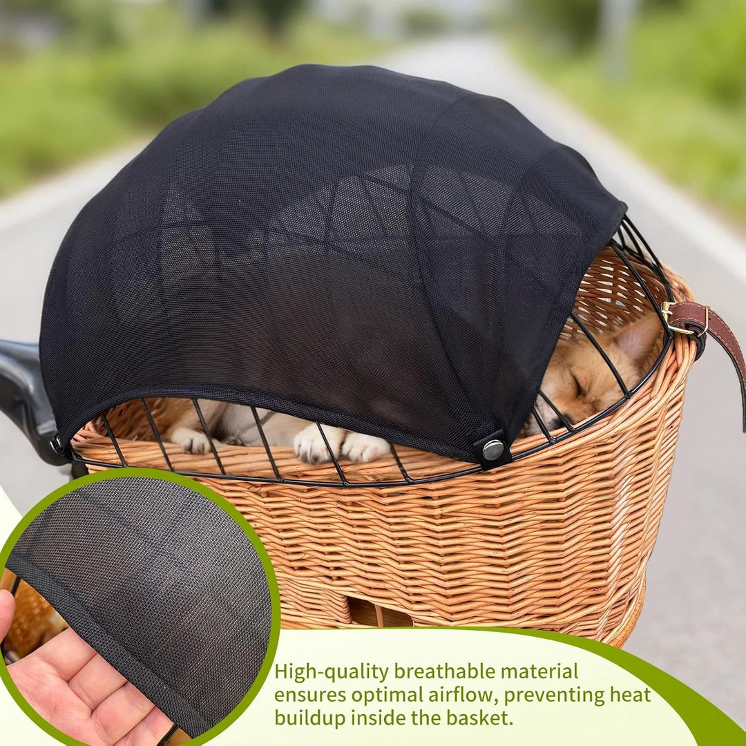 waterproof breathable mesh bicycle basket cover with snap fasteners and elastic hem Bowlift
