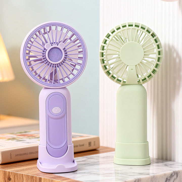 Unisex compact USB handheld fan with removable stand and quiet motor Bowlift