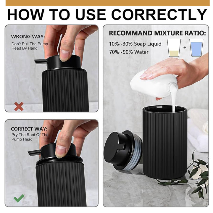 Ribbed matte silicone finish soap dispenser and toothbrush tumbler set Bowlift