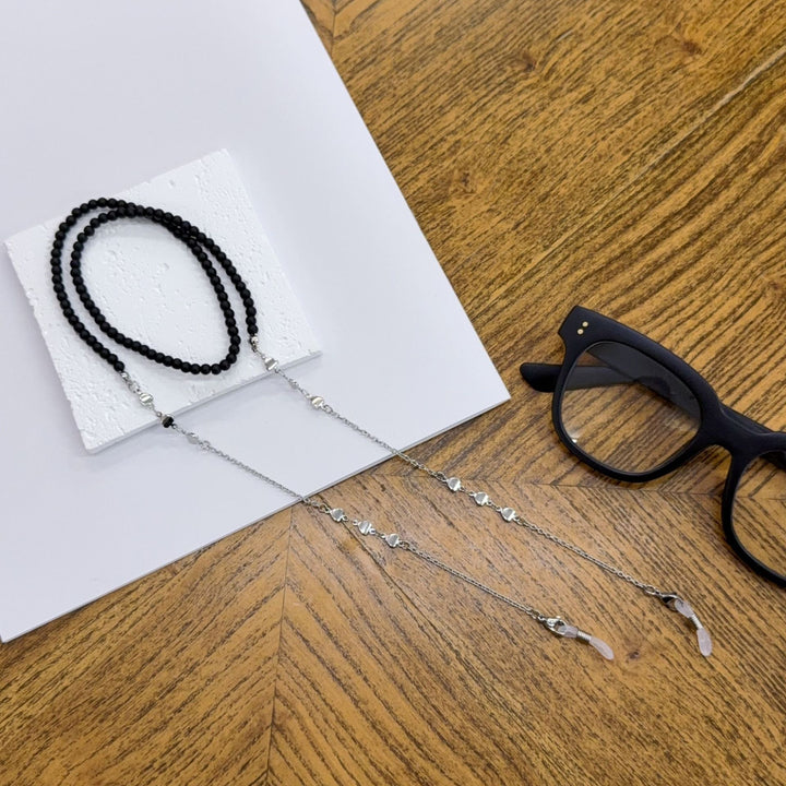 Beaded Eyewear Chain with Silver Accents Bowlift
