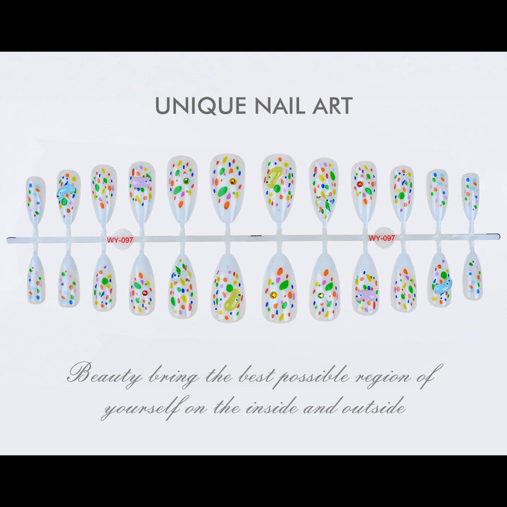 Colorful Artistic Press-On Nail Set Bowlift