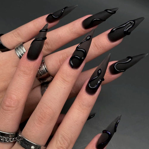 Artistic Stiletto Nail Design Bowlift