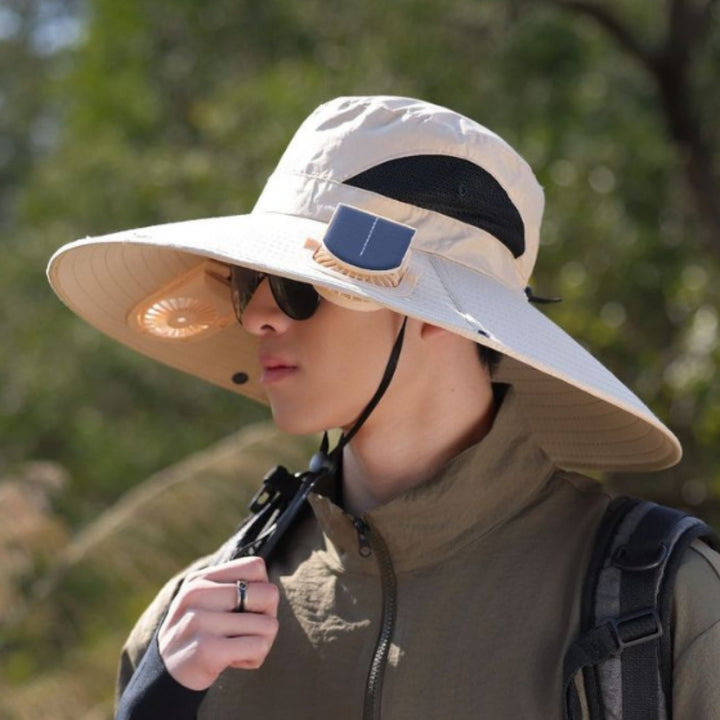 tactical fishing hat with wide brim, mesh ventilation and adjustable chin strap Bowlift