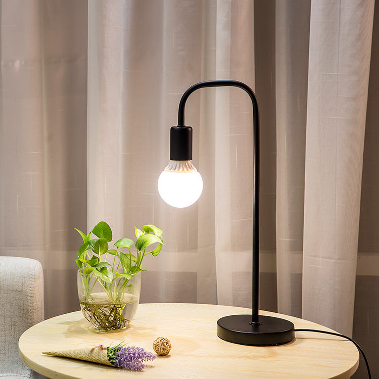 Arched Metal LED Table Lamp with Slim Round Base Bowlift