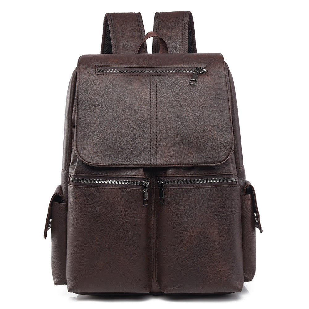 Stylish Multi-Pocket Leather Backpack Bowlift