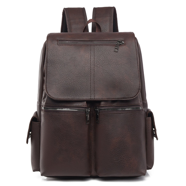Stylish Multi-Pocket Leather Backpack Bowlift