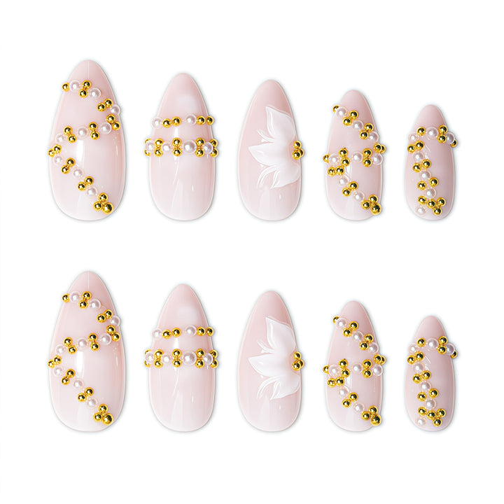 Elegant 3D Floral Nail Art Design Bowlift
