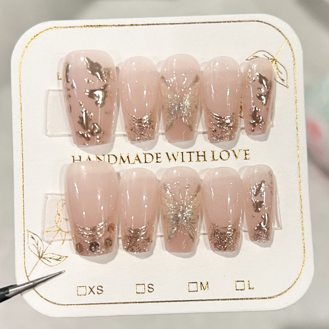 Artificial Nail Nail Art Set with Glitter and Floral Decorations Bowlift