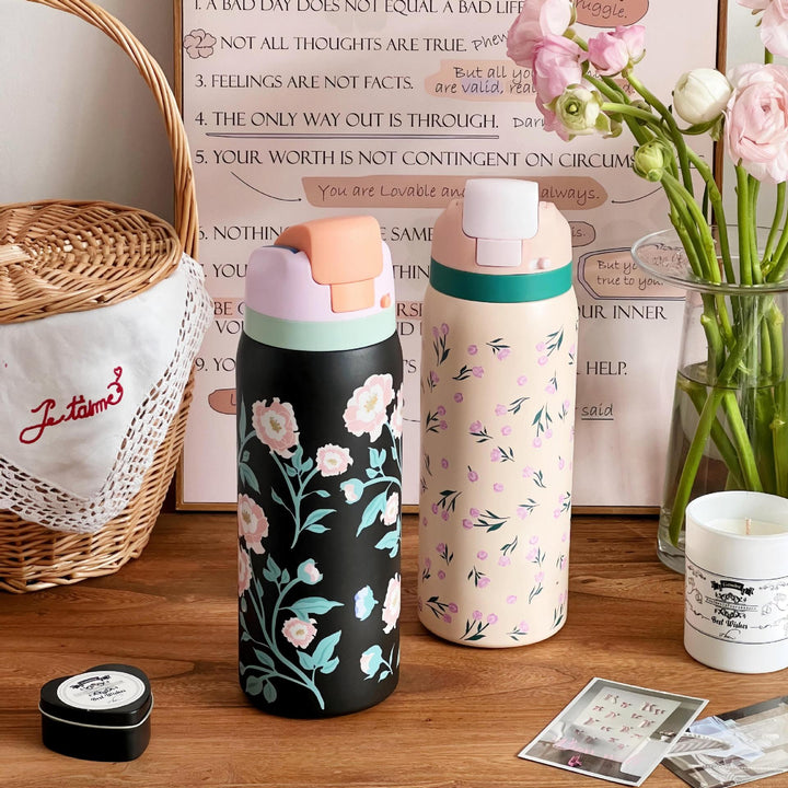 Ladies Insulated Water Bottle with Floral Design Bowlift