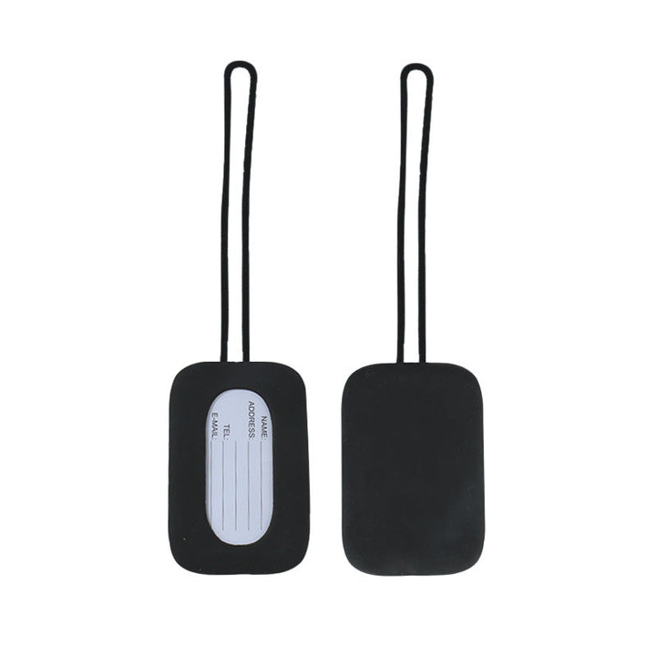 silicone luggage tag with ID window and elastic strap Bowlift