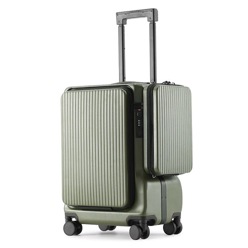 Versatile Expandable Dual-Compartment Hard-Shell Travel Trolley