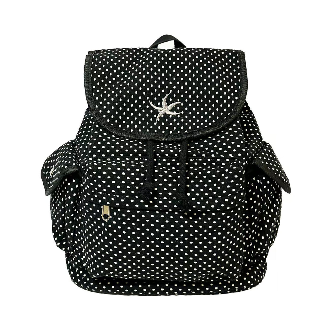 Backpack with Playful Polka Dot Pattern and Practical Storage Bowlift