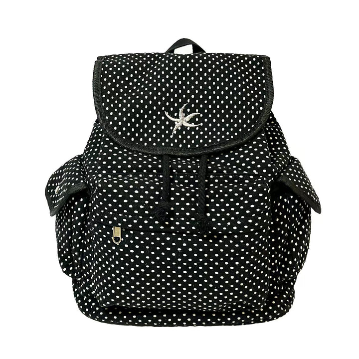 Backpack with Playful Polka Dot Pattern and Practical Storage Bowlift
