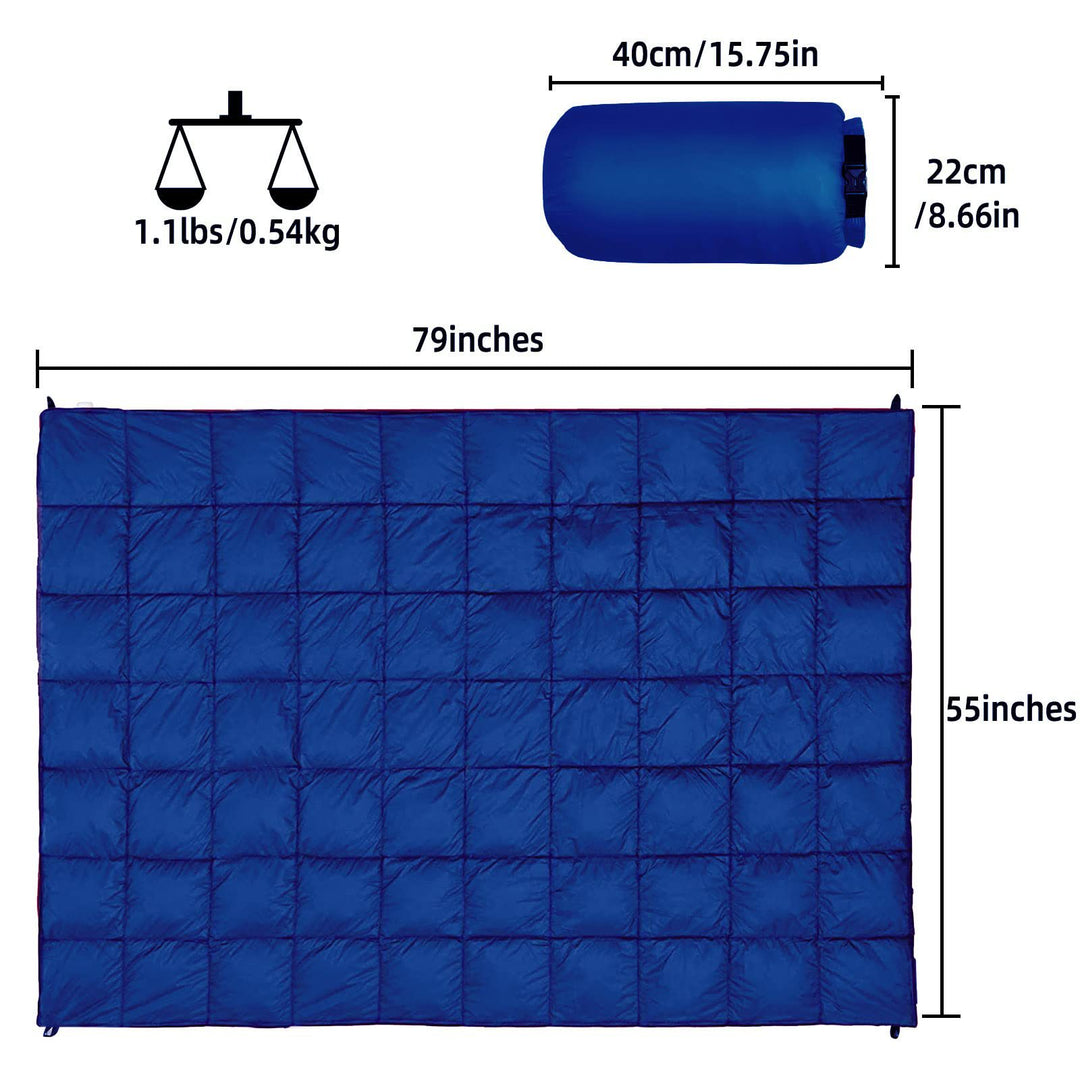 Unisex portable blanket with innovative compression design Bowlift