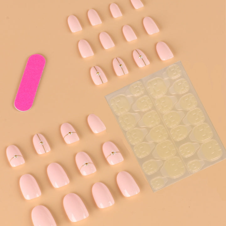 Designer False Nails with Adhesive-bowlift