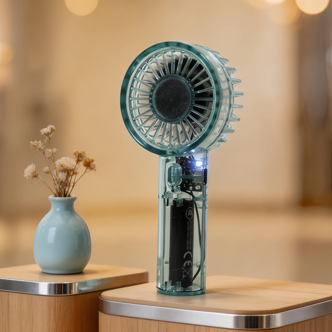 Women's portable mini hand fan with USB charging function and flexible tilt mechanism Bowlift