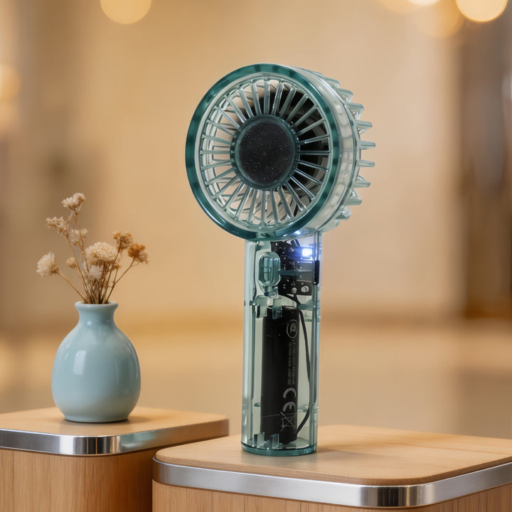 Ladies portable USB handheld fan with ergonomic grip Bowlift