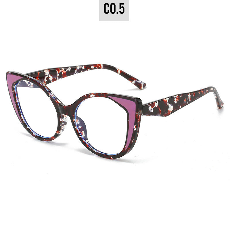 Women's Cat-Eye Glasses with Floral Design and Adjustable Nose Bridge Bowlift