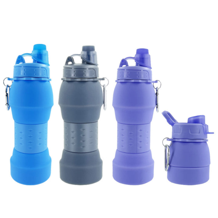 Women's collapsible silicone drinking bottle with practical clip Bowlift