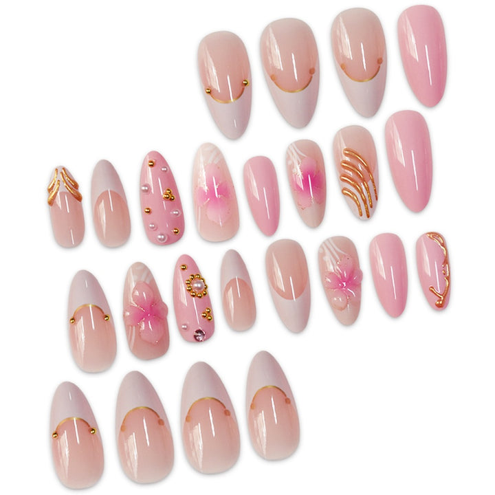 Elegant Floral Stiletto Nail Art Bowlift