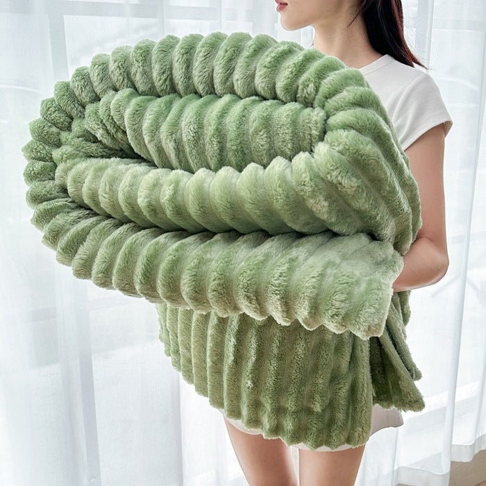 Ladies Cozy Plush Blanket with Textured Surface Bowlift