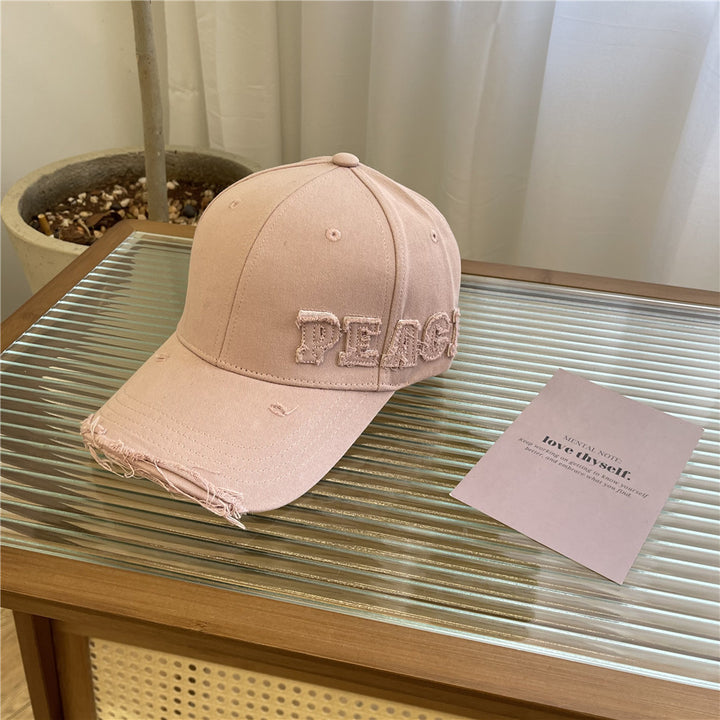 Women's Distressed Graphic Peace Baseball Cap Bowlift